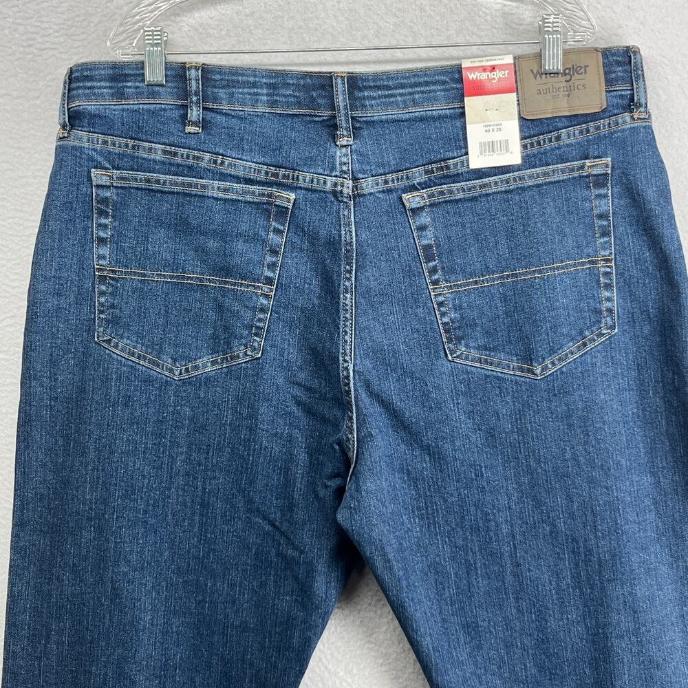 WRANGLER Jeans Men 40x29 Comfort Flex Waist Denim 5 Pocket Cotton Blend Blue NEW